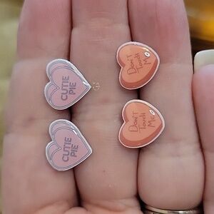 Conversation Heart Stud Earrings, choice of style